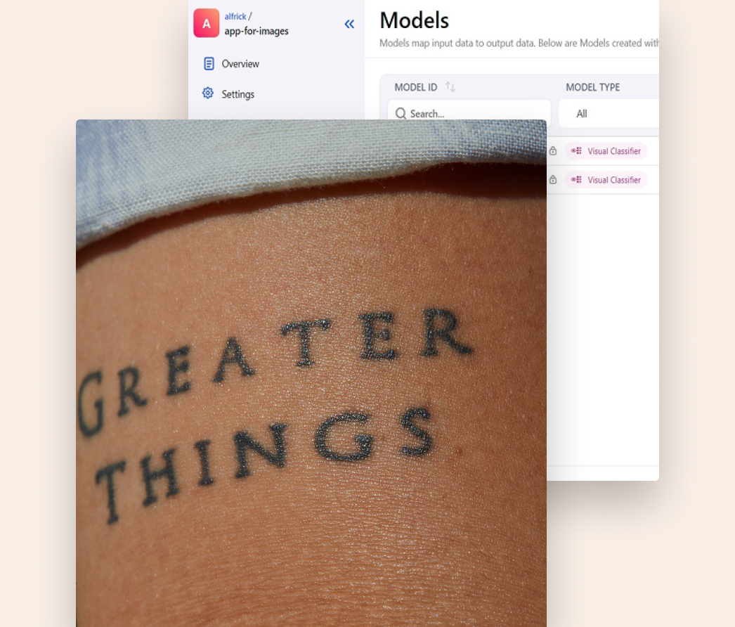 A mockup of a project